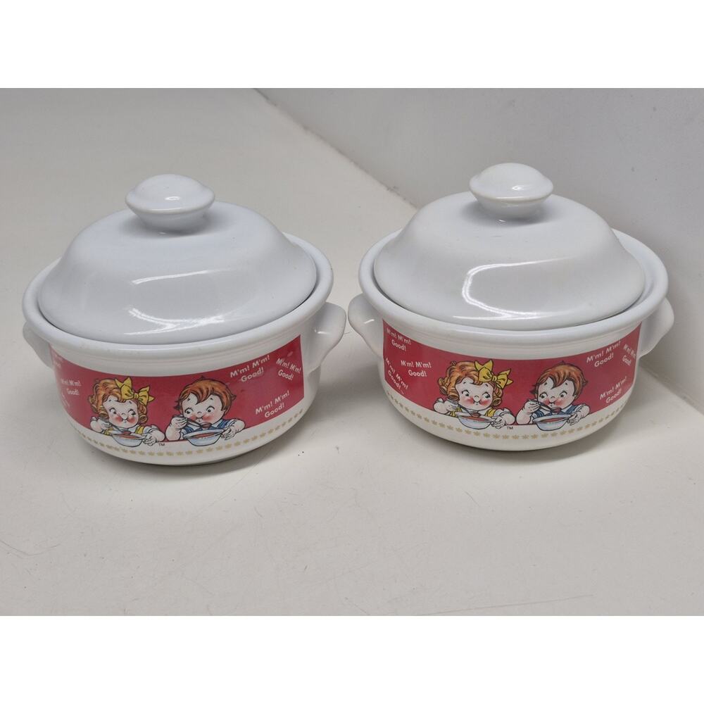 Vintage 1998 Campbell's Soup Bowl With Lid's Set Of 2